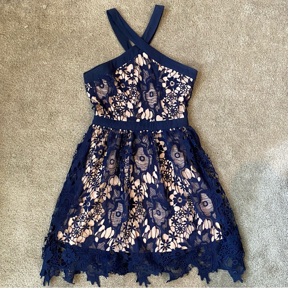 Francesca’s blue lace dress - size small